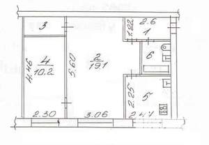 2-к квартира, на длительный срок, 43м2, 1/5 этаж