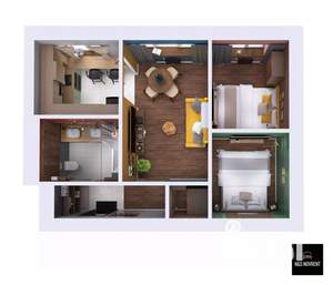 2-к квартира, посуточно, 46м2, 1/1 этаж