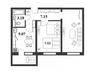 2-к квартира, строящийся дом, 56м2, 5/9 этаж