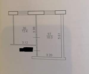 1-к квартира, вторичка, 30м2, 3/5 этаж