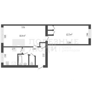 2-к квартира, вторичка, 43м2, 1/5 этаж