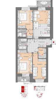 3-к квартира, строящийся дом, 100м2, 6/10 этаж