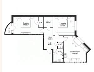 2-к квартира, вторичка, 72м2, 3/4 этаж