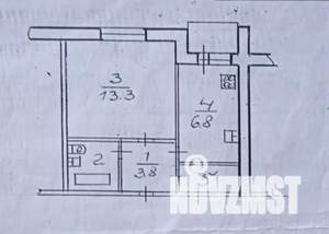 1-к квартира, вторичка, 29м2, 6/9 этаж