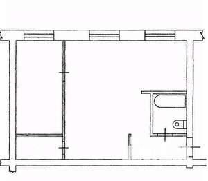2-к квартира, вторичка, 42м2, 1/4 этаж