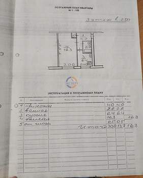 1-к квартира, вторичка, 30м2, 3/5 этаж
