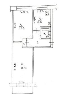 2-к квартира, вторичка, 47м2, 2/5 этаж
