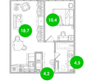 1-к квартира, сданный дом, 38м2, 5/9 этаж