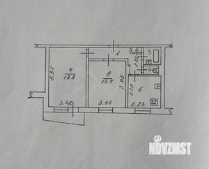 2-к квартира, вторичка, 52м2, 9/9 этаж