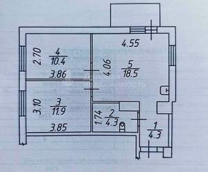 2-к квартира, вторичка, 49м2, 14/16 этаж