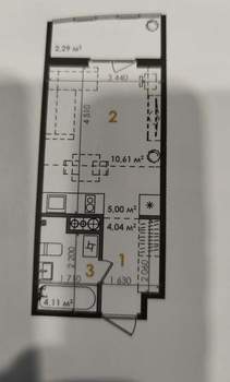 Студия квартира, вторичка, 26м2, 10/16 этаж