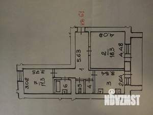 2-к квартира, вторичка, 60м2, 6/6 этаж