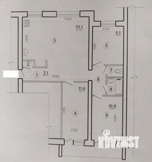 3-к квартира, вторичка, 74м2, 3/9 этаж