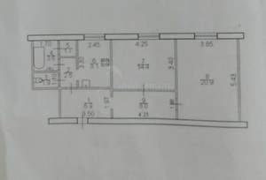 2-к квартира, вторичка, 68м2, 1/5 этаж