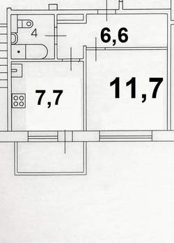 1-к квартира, вторичка, 29м2, 6/9 этаж