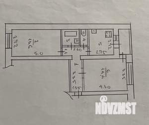 2-к квартира, вторичка, 48м2, 1/5 этаж