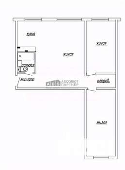3-к квартира, вторичка, 53м2, 4/4 этаж