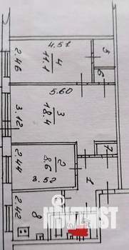 3-к квартира, вторичка, 56м2, 1/5 этаж