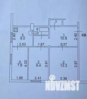 3-к квартира, вторичка, 50м2, 1/2 этаж