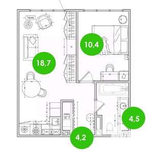 1-к квартира, сданный дом, 38м2, 5/9 этаж
