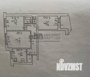 3-к квартира, вторичка, 62м2, 4/9 этаж