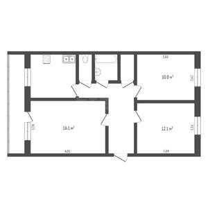 3-к квартира, вторичка, 66м2, 7/9 этаж