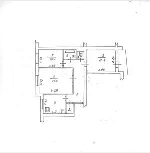 3-к квартира, вторичка, 62м2, 8/9 этаж