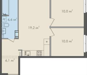 2-к квартира, вторичка, 52м2, 9/10 этаж