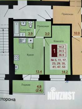 1-к квартира, вторичка, 37м2, 3/10 этаж