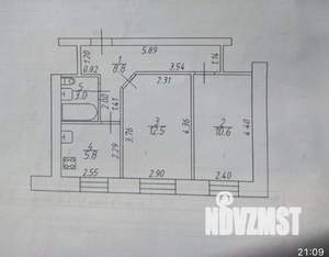 2-к квартира, вторичка, 41м2, 1/4 этаж