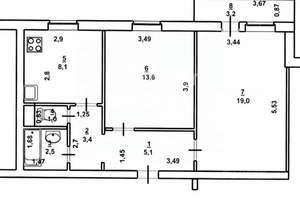 2-к квартира, вторичка, 54м2, 2/9 этаж