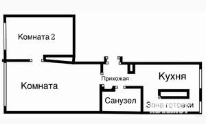 2-к квартира, вторичка, 40м2, 1/2 этаж