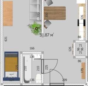 1-к квартира, вторичка, 32м2, 12/20 этаж