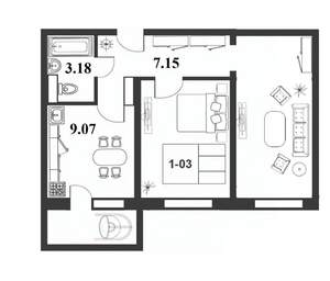 2-к квартира, строящийся дом, 56м2, 3/9 этаж