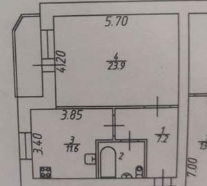 1-к квартира, вторичка, 49м2, 5/5 этаж