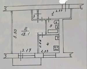 1-к квартира, вторичка, 32м2, 5/5 этаж