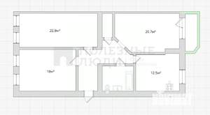 3-к квартира, вторичка, 95м2, 4/4 этаж