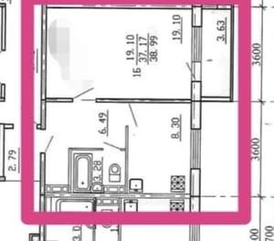 1-к квартира, вторичка, 40м2, 9/10 этаж