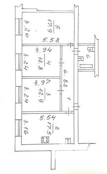 3-к квартира, вторичка, 75м2, 1/5 этаж