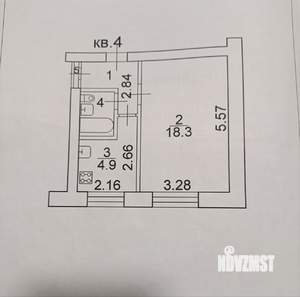 1-к квартира, вторичка, 30м2, 1/5 этаж