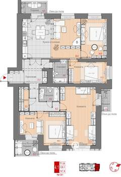 4-к квартира, строящийся дом, 147м2, 10/10 этаж