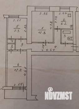 3-к квартира, вторичка, 52м2, 2/4 этаж