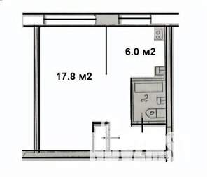 1-к квартира, вторичка, 30м2, 4/5 этаж
