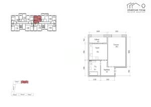 1-к квартира, строящийся дом, 44м2, 4/4 этаж