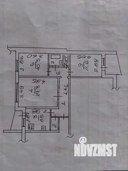 3-к квартира, вторичка, 63м2, 1/9 этаж