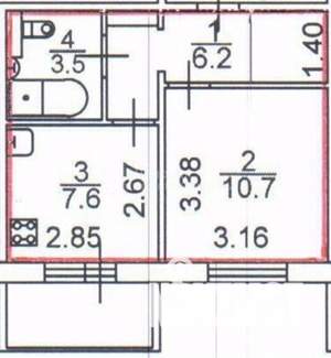 1-к квартира, вторичка, 33м2, 4/9 этаж