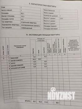 1-к квартира, вторичка, 30м2, 1/5 этаж