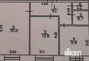 2-к квартира, вторичка, 56м2, 1/7 этаж
