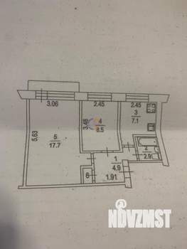 2-к квартира, вторичка, 44м2, 2/5 этаж