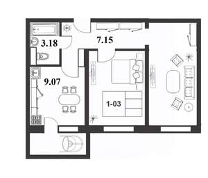2-к квартира, строящийся дом, 56м2, 2/9 этаж